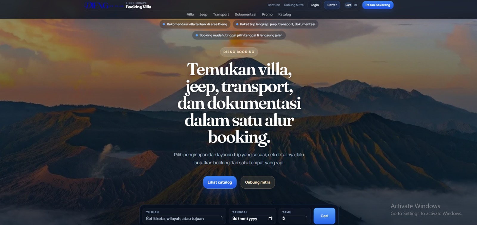 Dieng Life Villas Booking Profile